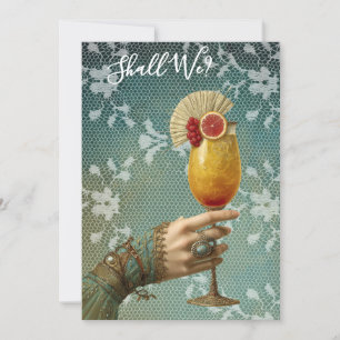 *~* A101  Ornate24  Cocktail FOTO JUNGGESELLINNEN- Einladung