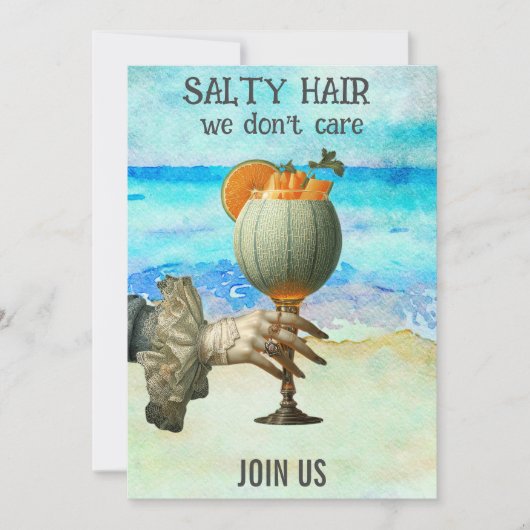 *~* A101 Strandcocktail 12 FOTO BACHELORETTE Einladung (Vorderseite)