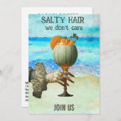 *~* A101 Strandcocktail 12 FOTO BACHELORETTE Einladung (Vorne/Hinten)