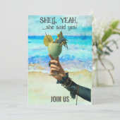 *~* A101 Strandcocktail 2 FOTO BACHELORETTE Einladung (Stehend Vorderseite)