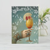 *~* A101 Verziert24 Cocktail FOTO BACHELORETTE Einladung (Stehend Vorderseite)