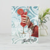 *~* A101 Verziert Cocktail FOTO 16 BACHELORETTE Einladung (Stehend Vorderseite)