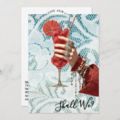 *~* A101 Verziert Cocktail FOTO 16 BACHELORETTE Einladung (Vorne/Hinten)