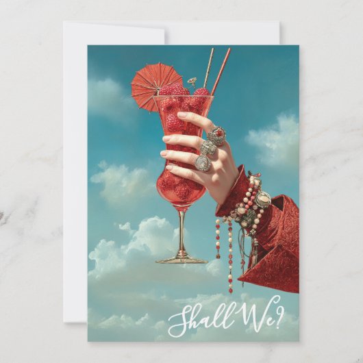 *~* A101 Verziert Cocktail FOTO 16 BACHELORETTE SK Einladung (Vorderseite)