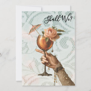 *~* A101 Verziert Cocktail FOTO 3 BACHELORETTE Einladung