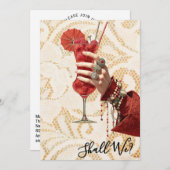 *~* A101 Verziert Cocktail FOTO 4 BACHELORETTE Einladung (Vorne/Hinten)