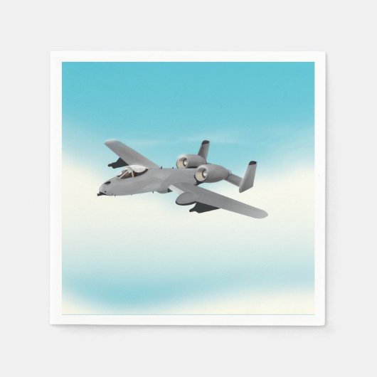 A10-Militärflugzeug-Illustration Serviette (Vorderseite)