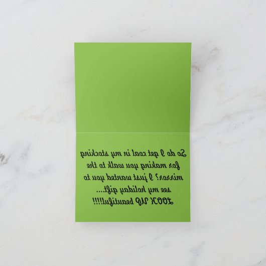 A112C - Kohle in meinem Strumpf Dankeskarte (Innenseite)