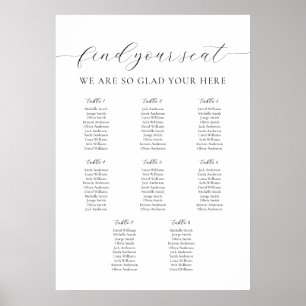 A1 Unsere Lieblings-Sitzkarten Tabelle 8 Tische Poster