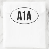 A1A auf Oval Highway Number Ovaler Aufkleber (Tasche)