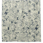 A1B2C3-Elfenbein Duschvorhang (Vorderseite)