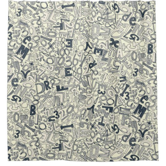 A1B2C3-Elfenbein Duschvorhang (Vorderseite)