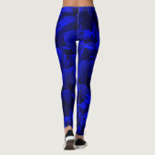 A202 Rich Blue and Black Abstract Design Leggings (Rückseite)