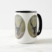 A20 Pronghorn Antilopen-Dollar-schwarzes Tasse (VorderseiteRechts)
