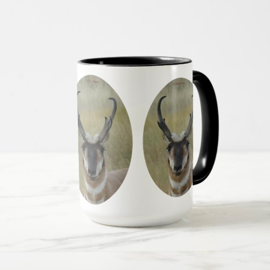 A20 Pronghorn Antilopen-Dollar-schwarzes Tasse (VorderseiteRechts)