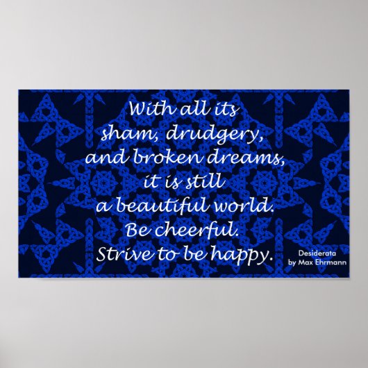 A22 Blue Celtic Knot Poster - Desiderata (Vorne)
