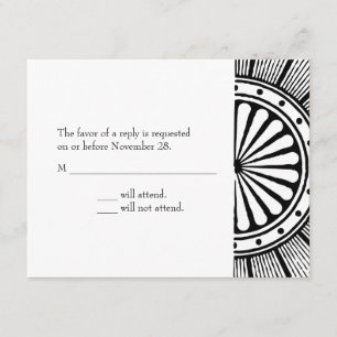 A2 Art Deco Response Card RSVP Karte
