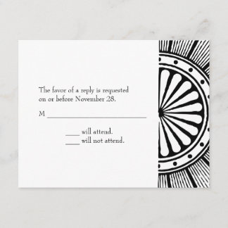 A2 Art Deco Response Card RSVP Karte