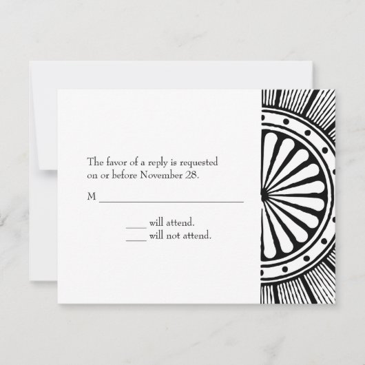 A2 Art Deco Response Card RSVP Karte (Vorderseite)