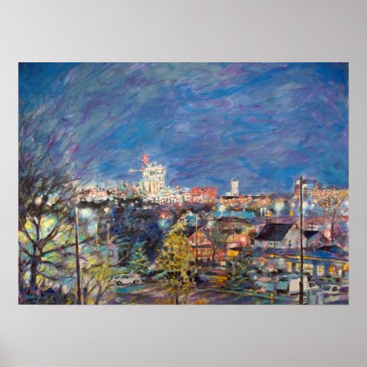 A2 SKYLINE NIGHT VIEW POSTER (Vorne)