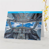 A320 Cockpit Geburtstagskarte Karte (Gelbe Blume)