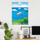 A321 Airliner Vector Poster (Heimbüro)
