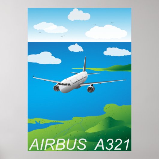 A321 Airliner Vector Poster (Vorne)