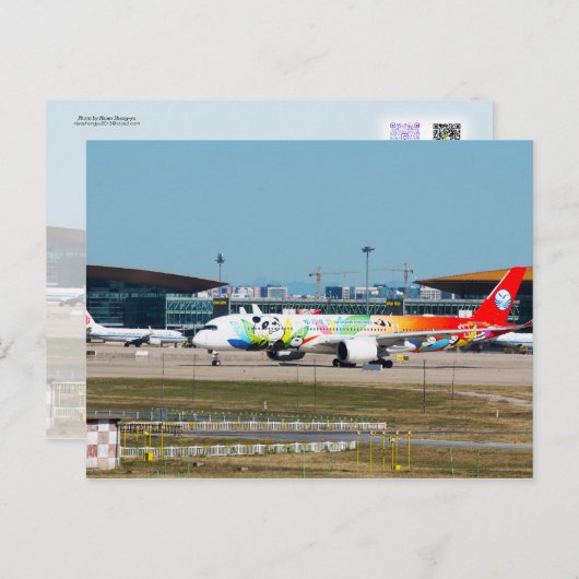 A350 Panda Livery Postkarte (Vorne/Hinten)