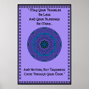 A37 keltisches Knoten Kaleidoskopisch Mandala.6 Poster