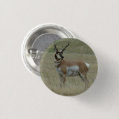 A37 Pronghorn Antelope Buck Crooked Horns Button (Vorne & Hinten)