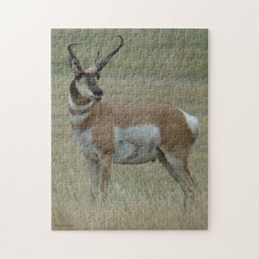 A37 Pronghorn Antelope Crooked Horns Puzzle (Vertikal)
