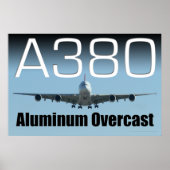 A380 Aluminium-Overcast-Poster Poster (Vorne)