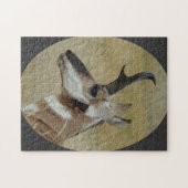 A38 Pronghorn Antelope Buck Profil Puzzle (Horizontal)