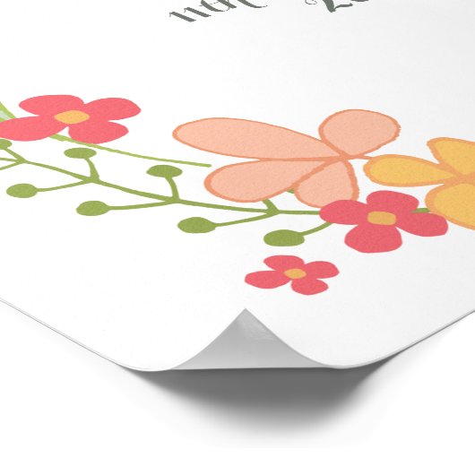 A3 Neue Baby Girl Geburtserklärung Keepake Poster (Ecke)