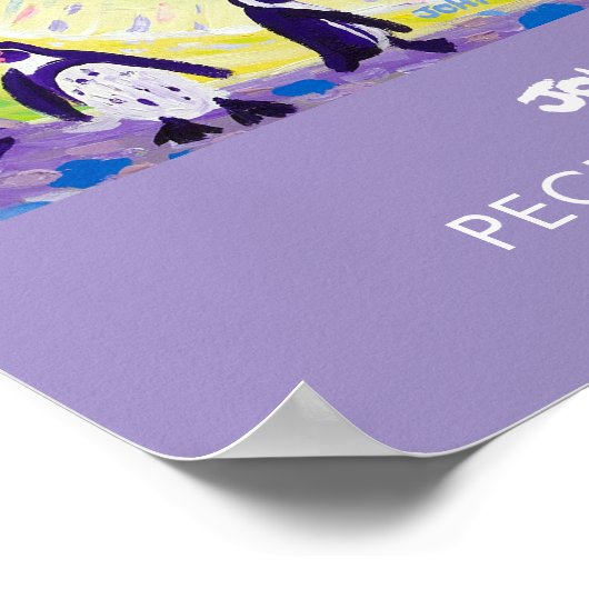 A3 Poster von John Dyer. Peckish Penguins (Ecke)