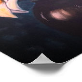 A3 Schöne weiße Blume Acrylmalerei Druck Poster (Ecke)