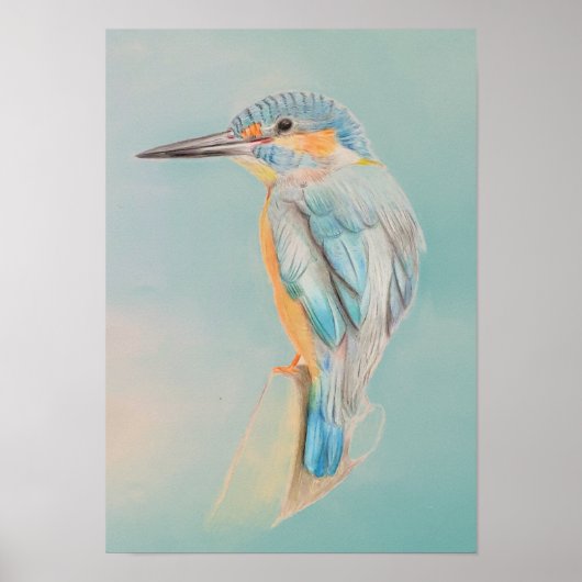 A3 Schöner Kingfisher-Stift, der Print Zeichne Poster (Vorne)