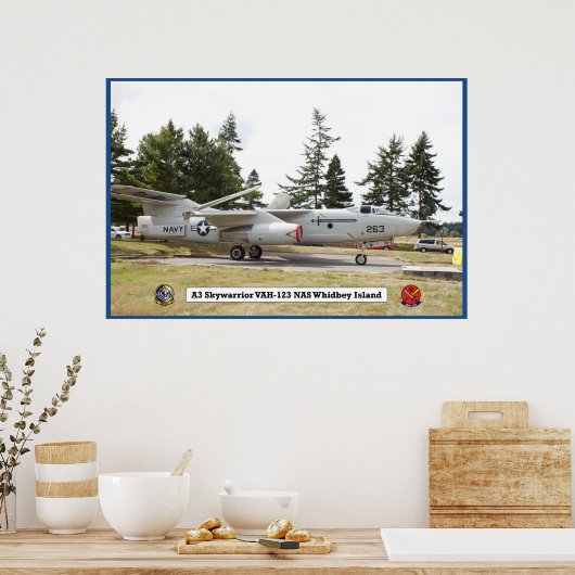 A3 Skywarrior VAH 123 Flugzeugplakat Poster (Küche)
