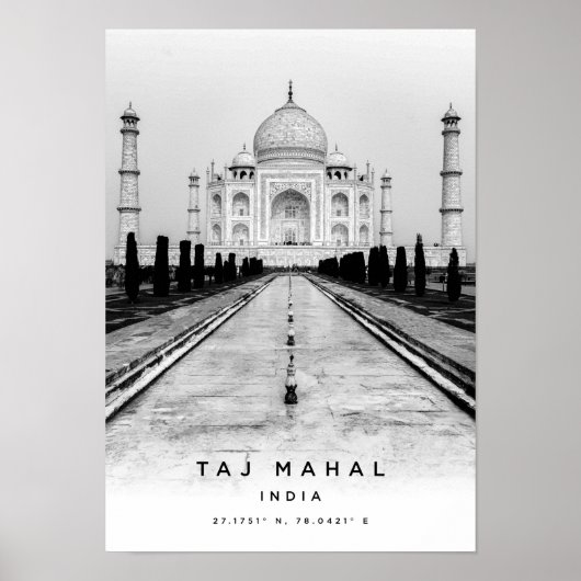 A3 Taj Mahal India koordiniert Poster (Vorne)