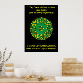 A42 Celtic Kaleidoscopic Mandala- Irish Blessing.6 Poster (Küche)