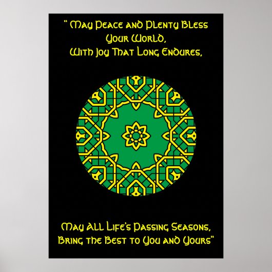 A42 Celtic Kaleidoscopic Mandala- Irish Blessing.6 Poster (Vorne)