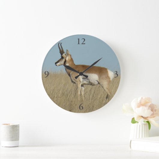 A46 Pronghorn Antelope Große Wanduhr (Zuhause)