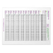 A4 Baby-Activity-Log Notizblock (Vorderseite)