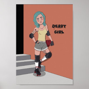 A4 Derby Girl Print Poster