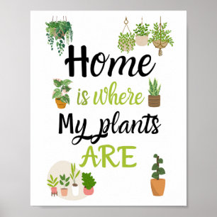 A4 Poster Zuhause ist der Ort, an dem meine Pflanz