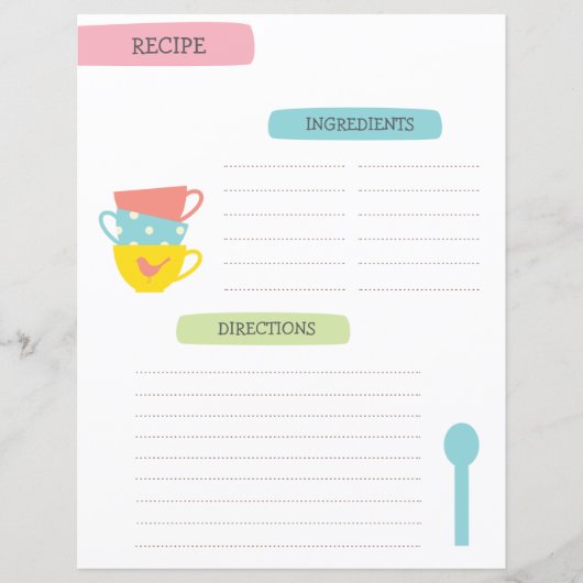 A4 Recipe Template (Vorderseite)