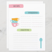 A4 Recipe Template (Vorne/Hinten)