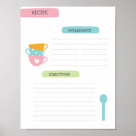 A4 Recipe Template (Instant Download) Poster