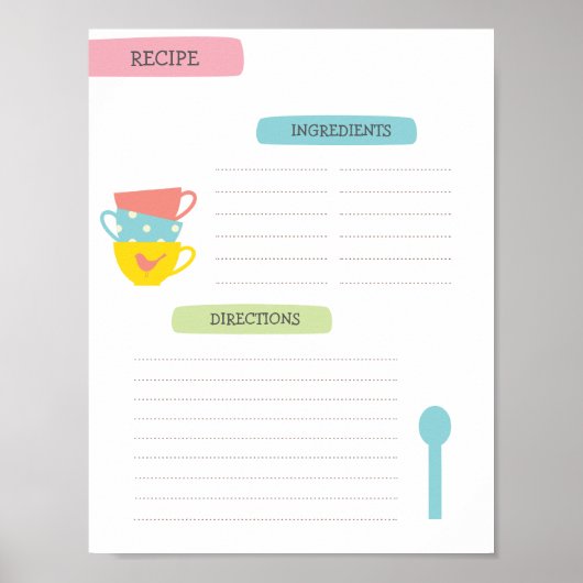 A4 Recipe Template (Instant Download) Poster (Vorne)