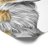 A4 Roter Foxenstopfstift Gezeichnet Druck Poster (Ecke)